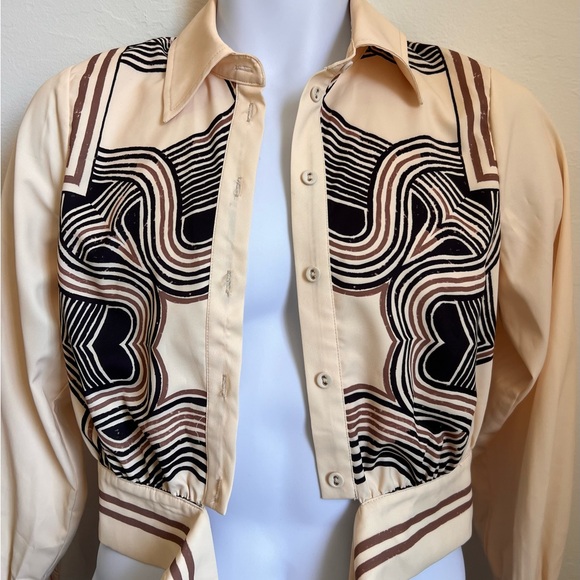 Ciebon Elegant Cream and Black Women's Top Size Small - Picture 3 of 6